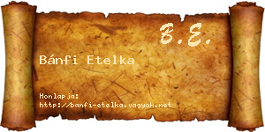 Bánfi Etelka névjegykártya